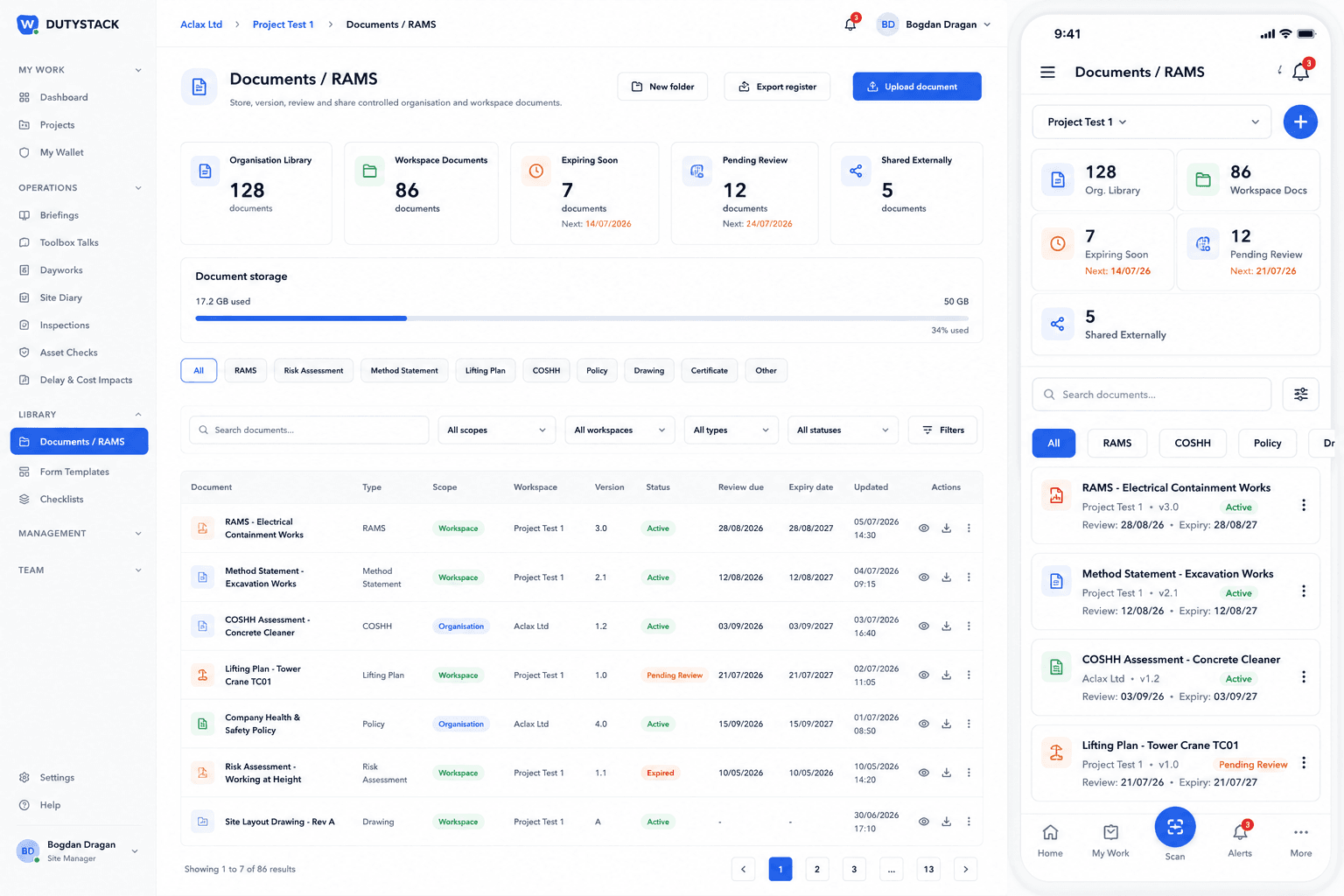 Facilities Management DutyStack product view